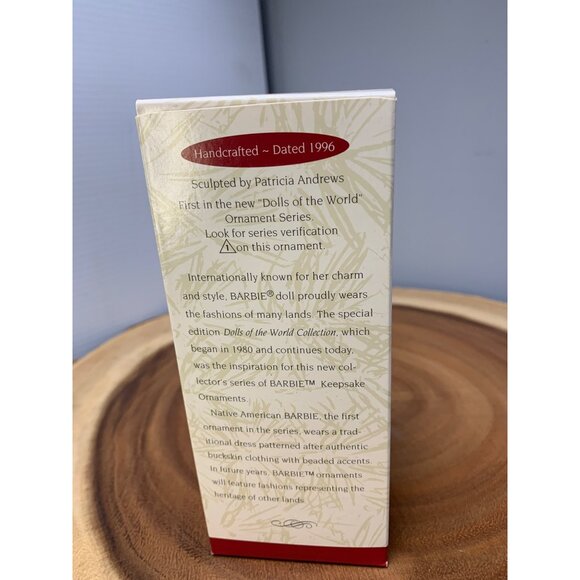 Native American Barbie Doll Ornament 1996 Hallmark Keepsake Collector’s Series P - Picture 6 of 7